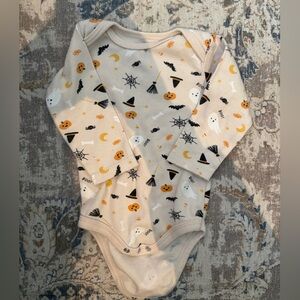 Chick Pea Halloween Themed Baby Bodysuit - Cream, Black, Orange